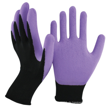 NMSAFETY 13 Gauge Nylon lila Latex Handschuhe für die Gartenarbeit